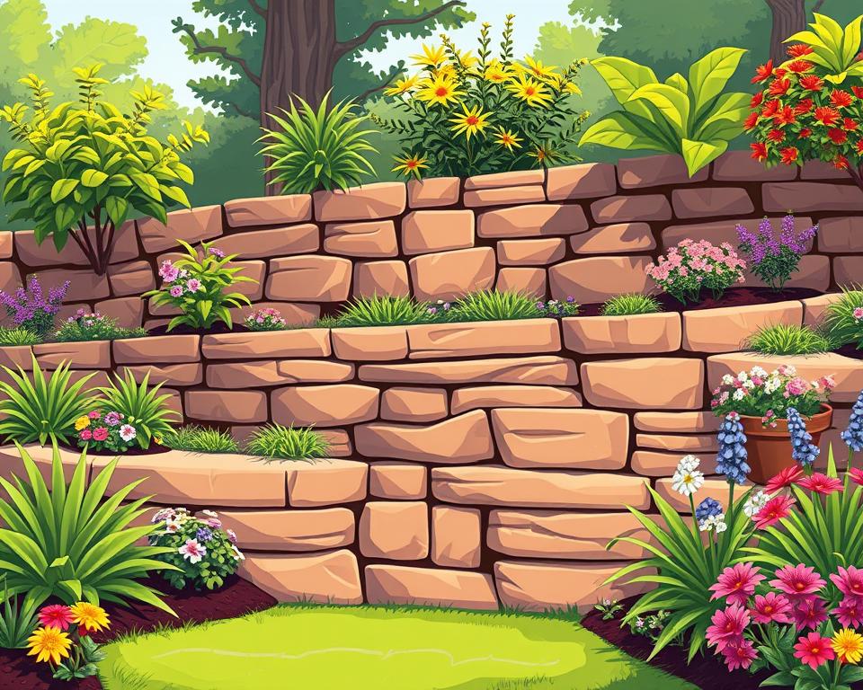 sandstone retaining wall design